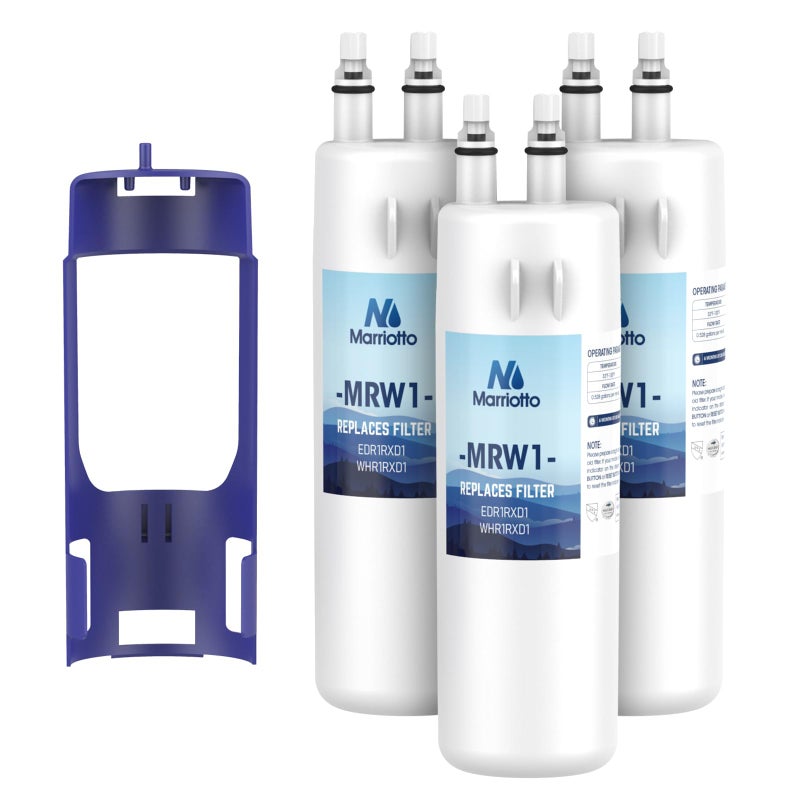 MARRIOTTO MRW1 Refrigerator Water Filter Compatible with Whirlpool W10295370A  EDR1RXD1  Filter 1  W10295370  P4RFWB  P8RFWB2L  46-9930  46-9081 Refrigerator Water Filter | Pack of 3 - Image 1